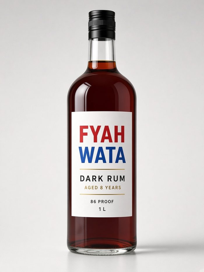 Placeholder for FYAH WATA Dark Rum aged 8 years 1 L bottle